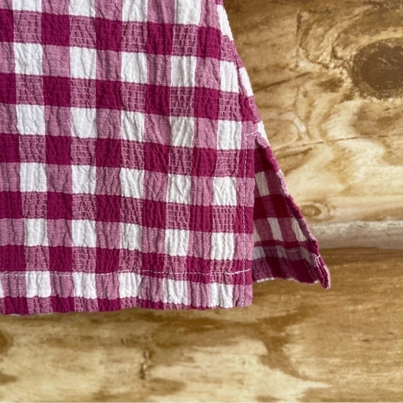 Vintage Pendleton gingham check gauzy reversed Peter Pan collar blouse size XL - Picture 6 of 13